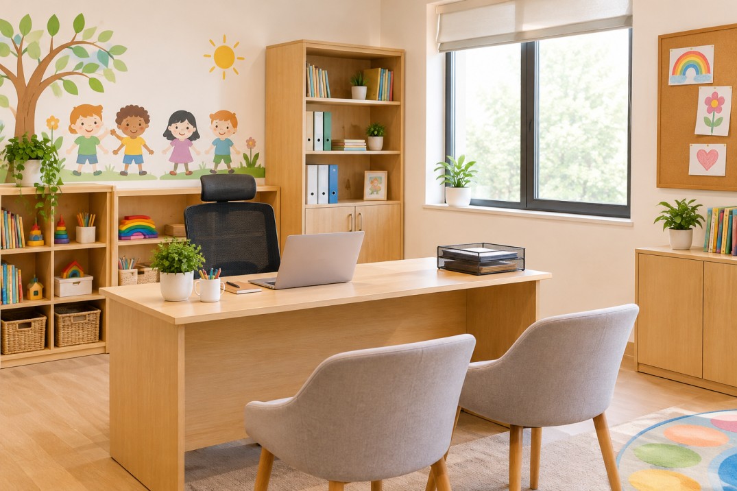 Sprouting Munchkins Preschool front office welcome area