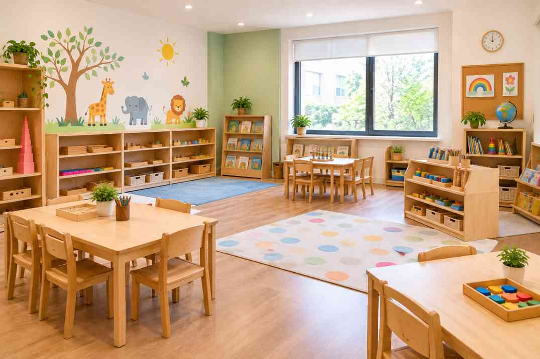 Bright, welcoming classroom at Sprouting Munchkins Preschool